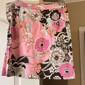 Multi colored flower mini skirt